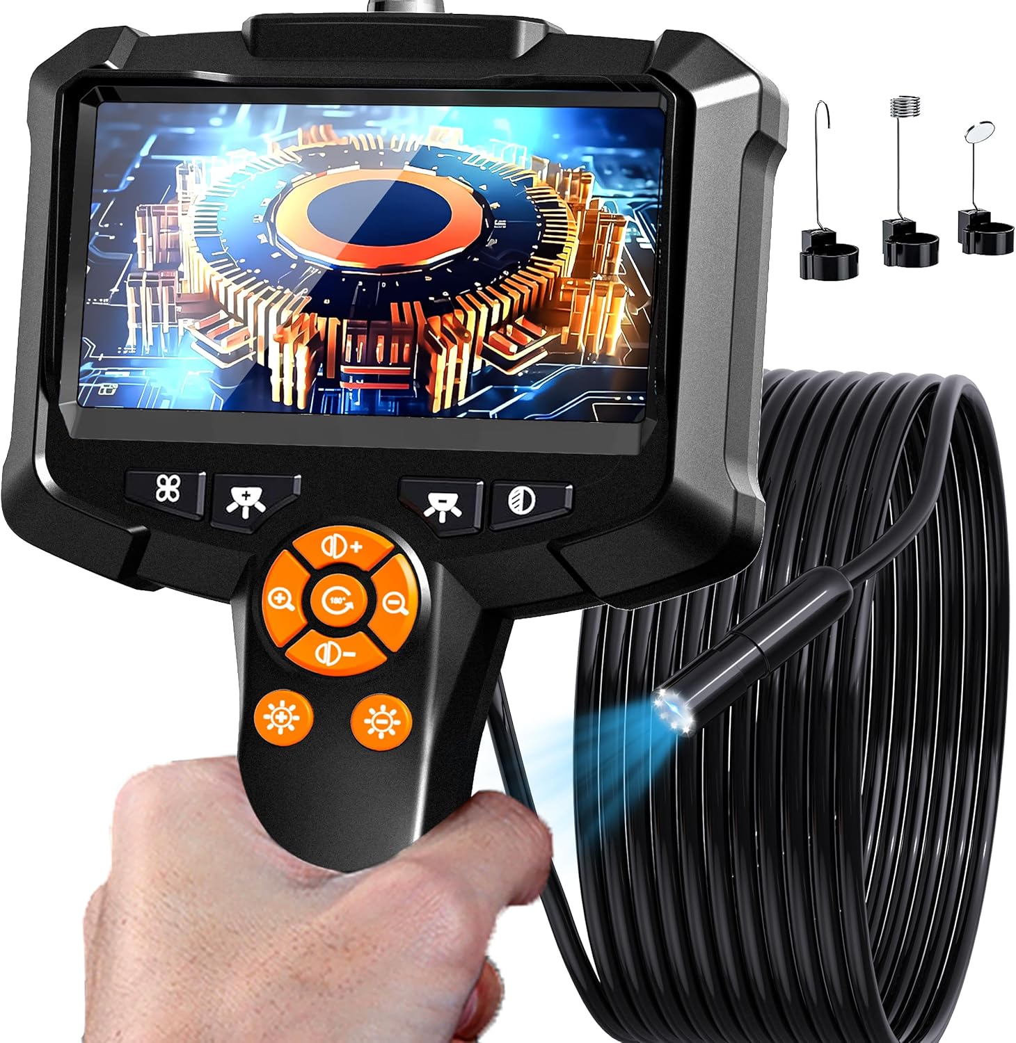 1080P HD Endoscope Inspection Camera with 4.3" Screen